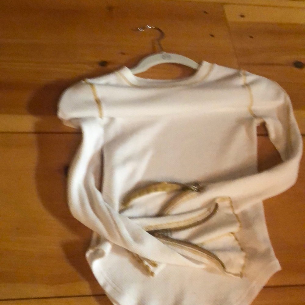 White thermal free people long sleeve top